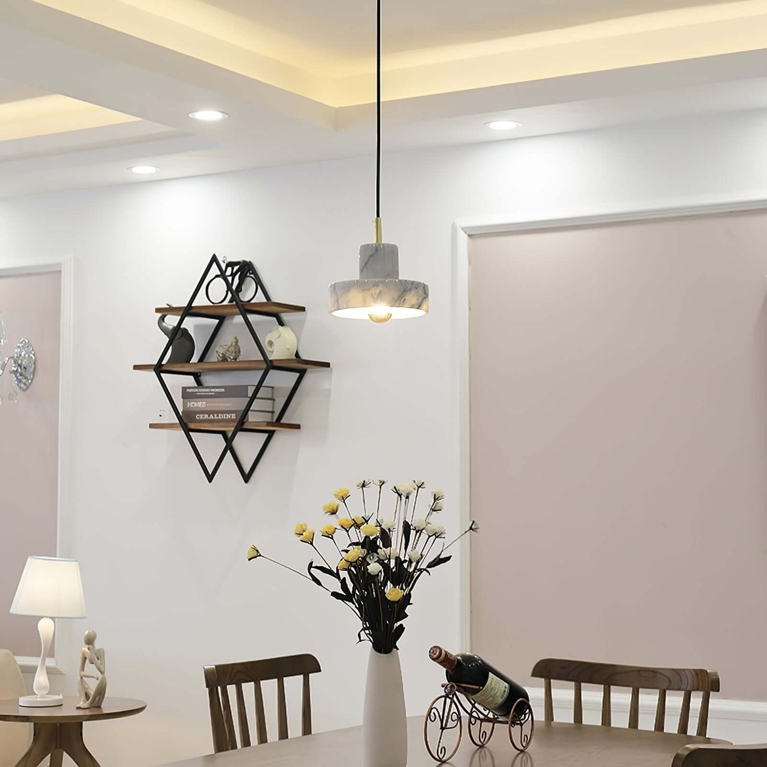 Marmor Hängeleuchte mit integrierter LED