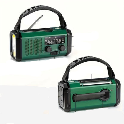 Solar-Notfunkradio mit Powerbank – Handkurbel &amp; LED-Taschenlampe für Camping und Outdoor-Nutzung