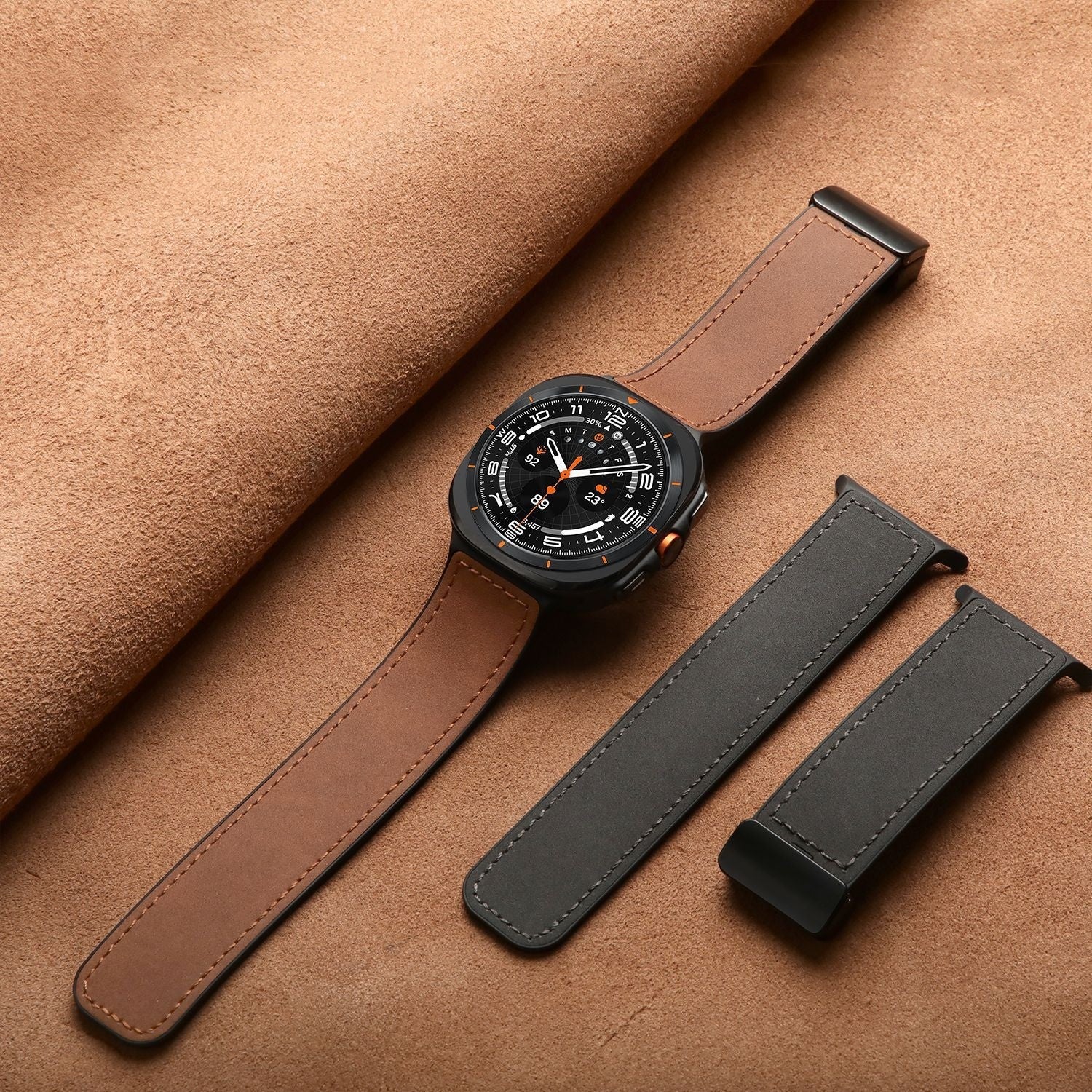 Silikon magnetisches Lederarmband für Samsung Watch Ultra