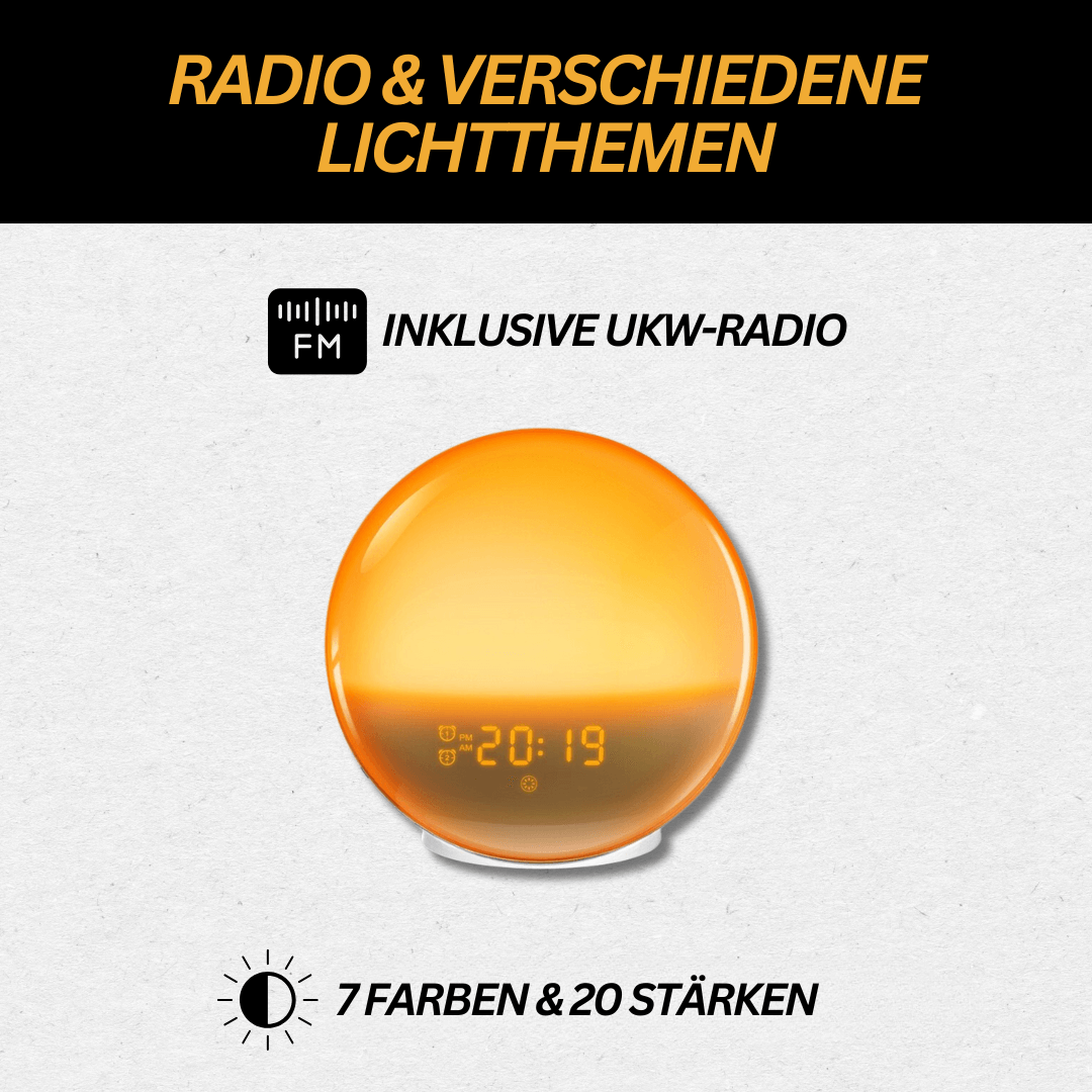Lichtwecker mit Radio &amp; Naturgeräuschen - GlowRise