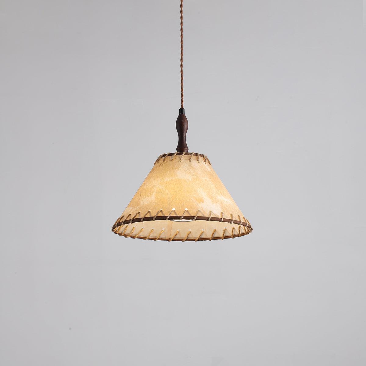 Holz &amp; Stoff Hängeleuchte