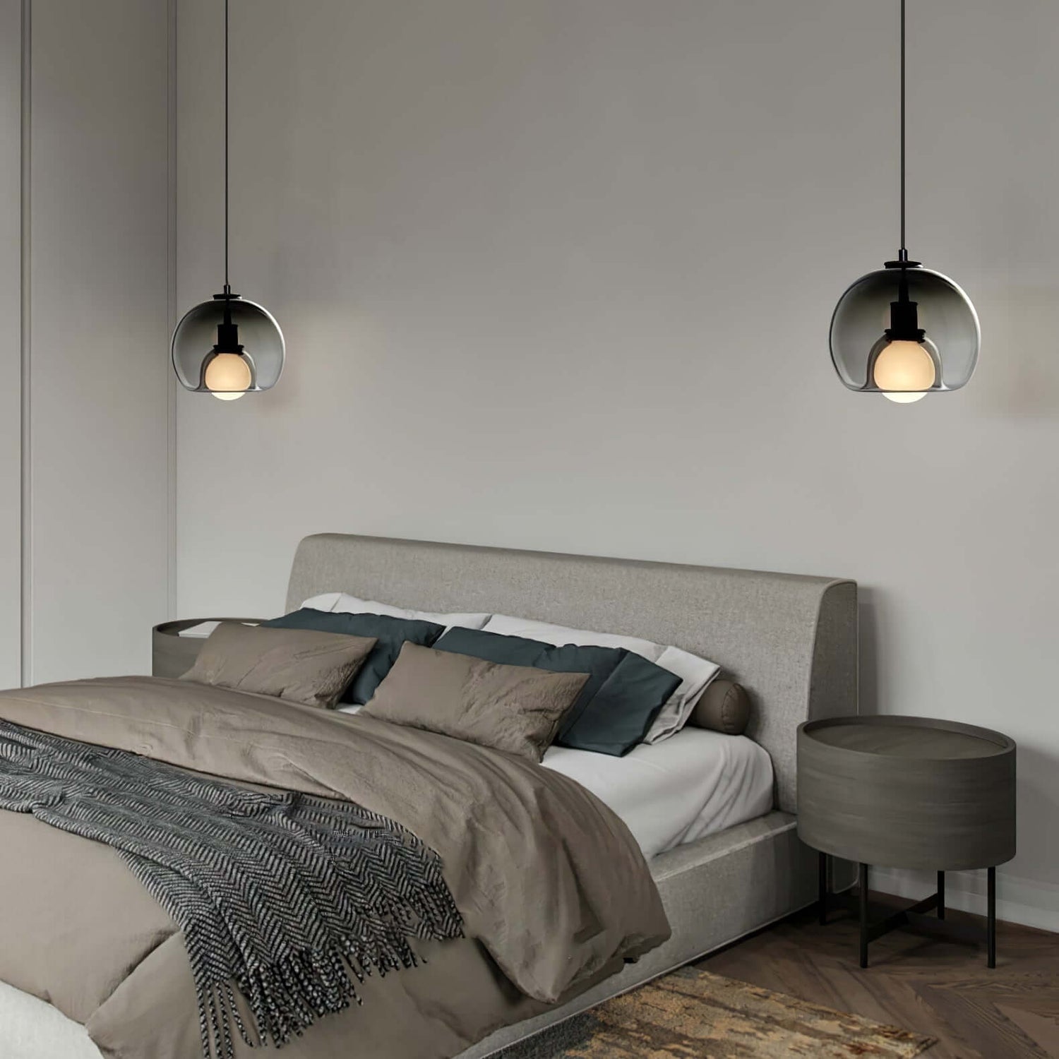 Moderne Pendelleuchte - Metall &amp; Glas