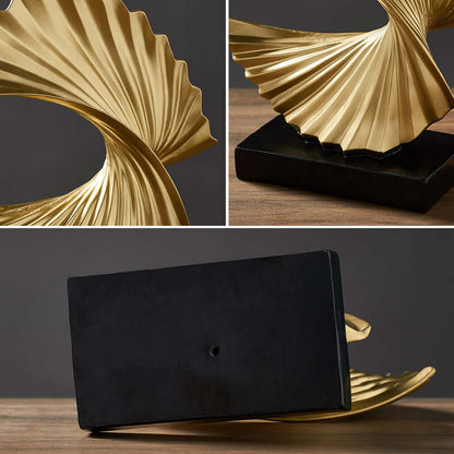 Mond Skulptur Deko Figur Halbmond Modern Gold Weiß