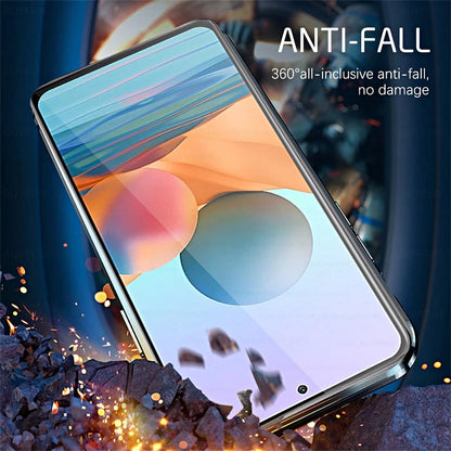Magnetisches gehärtetes Glas doppelseitige Telefonhülle für Samsung