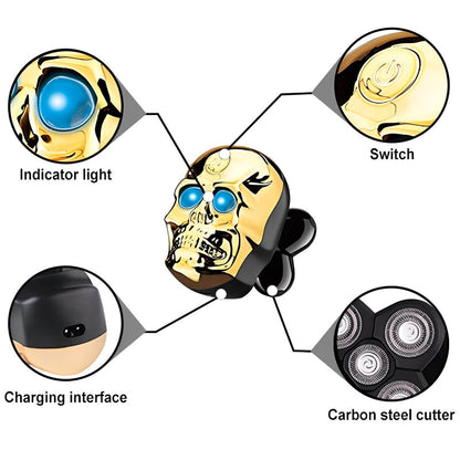 Zelara-Wasserdichter Elektrorasierer in Totenkopfform