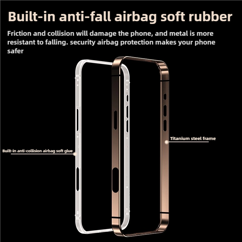 Ultra-dünne Titanstahlrahmen MagSafe Handyhülle mit 360 Silent Rotation für iPhone