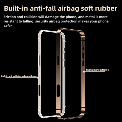 Ultra-dünne Titanstahlrahmen MagSafe Handyhülle mit 360 Silent Rotation für iPhone