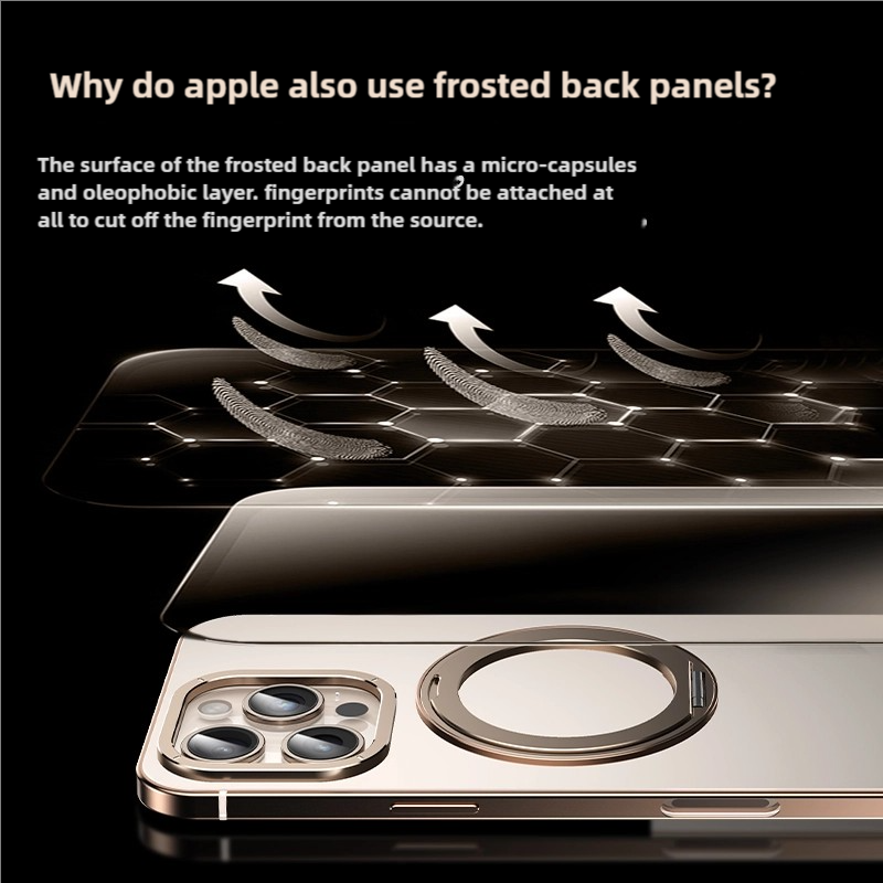 Ultra-dünne Titanstahlrahmen MagSafe Handyhülle mit 360 Silent Rotation für iPhone