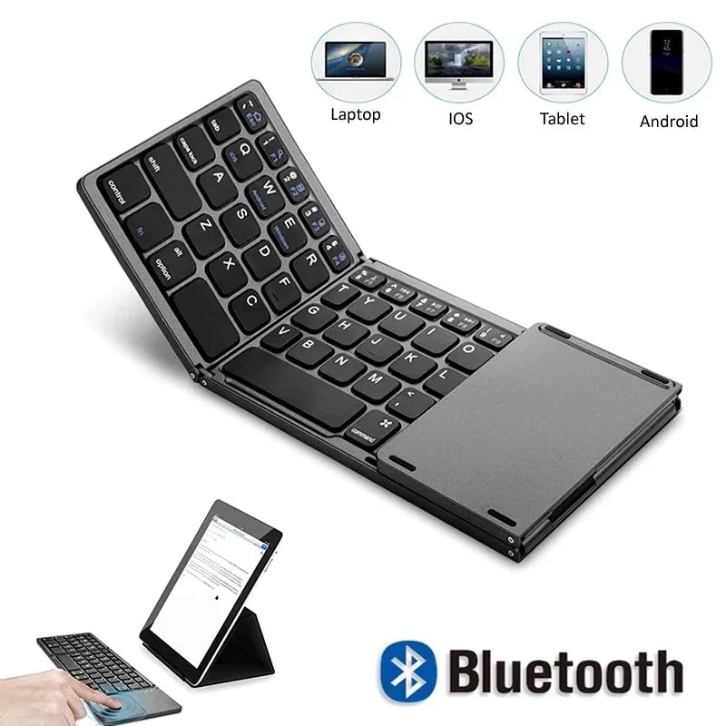 Kabelloses Klapp-Keyboard Bluetooth-Tastatur mit Touchpad für Windows, Android, iOS, Telefon, Multifunktions-Tasten Mini-Tastatur