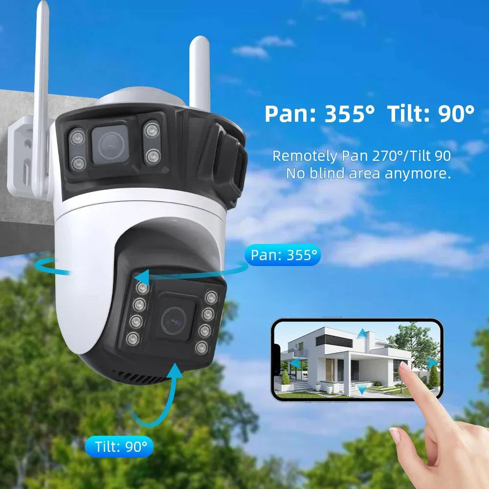 ICSEE 4K 8MP Outdoor-WiFi-IP-Kamera - Drahtlose CCTV, IP66 wetterfest, Nachtsicht, Bewegungsverfolgung, Zweiwege-Audio, SD/Cloud-Speicher, EU-Stecker