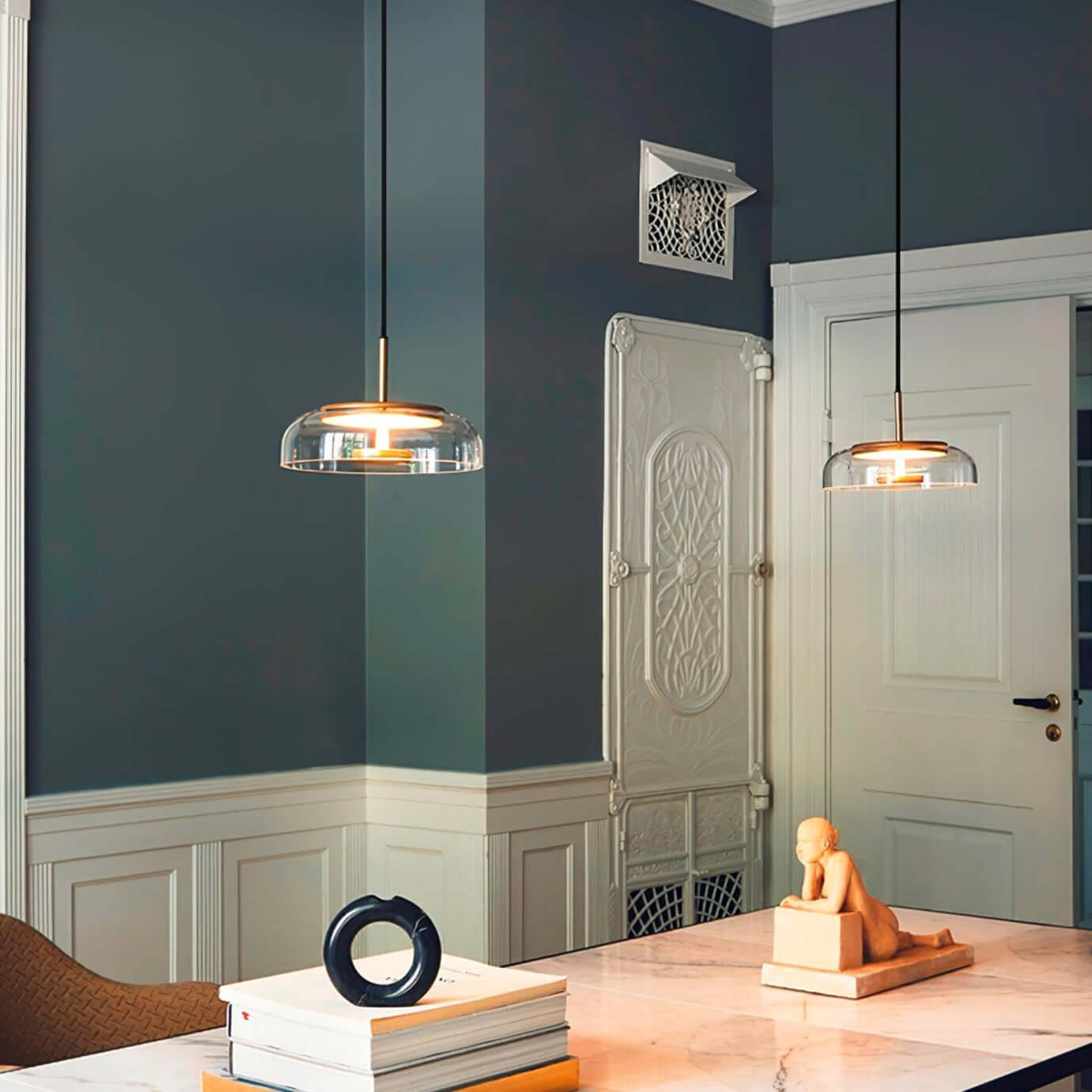 Moderne Pendelleuchte - Messing &amp; Glas