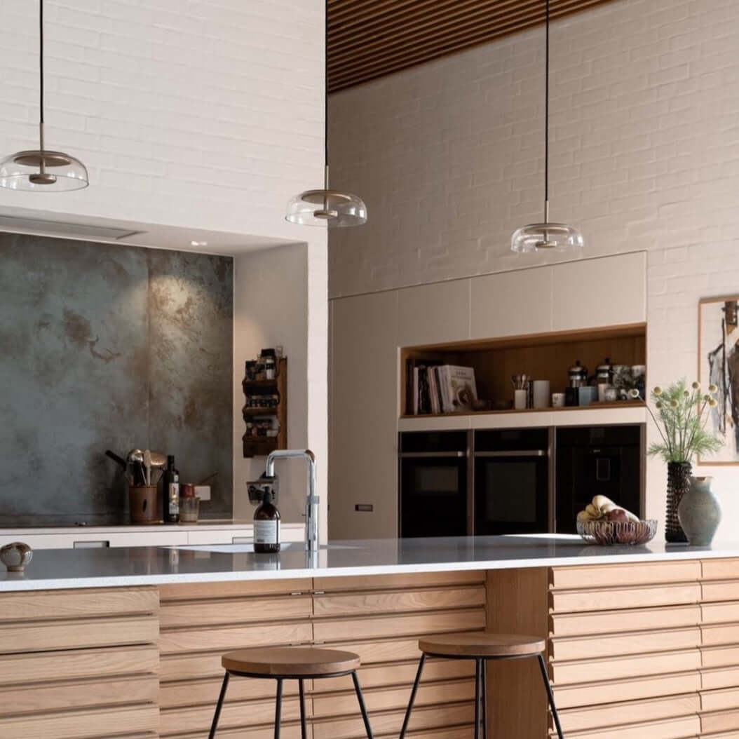 Moderne Pendelleuchte - Messing &amp; Glas