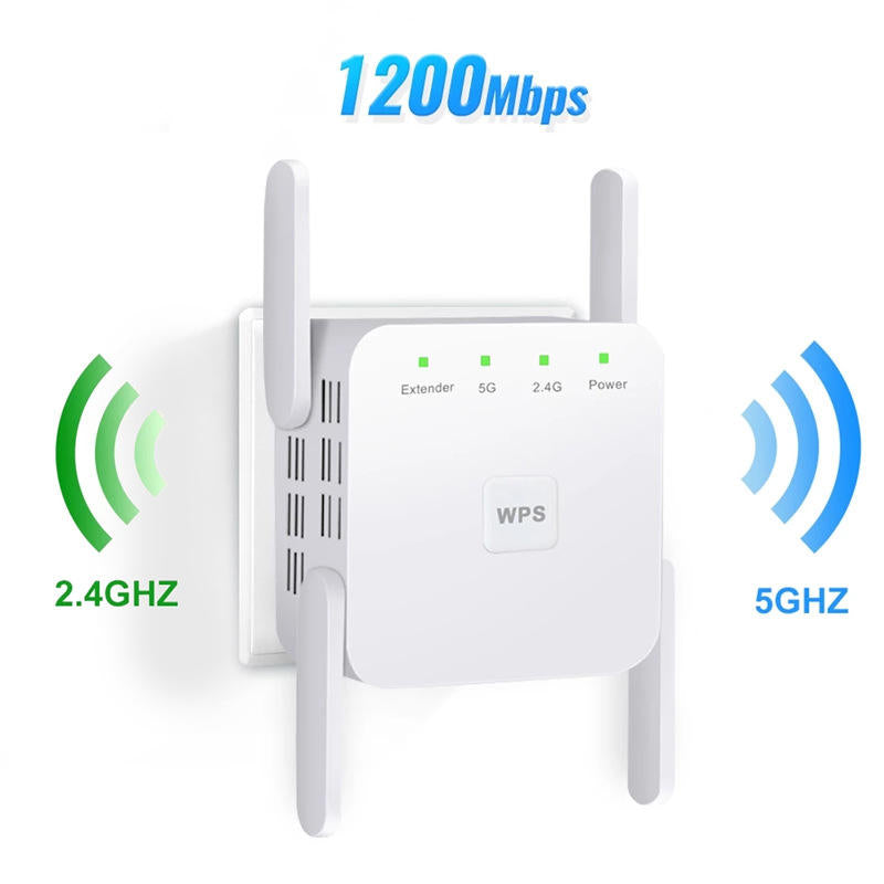 1200Mbps 5GHz Wireless WiFi Extender | Verbessern Sie Ihr Internet mit Dual-Band-Repeater &amp; Firewall