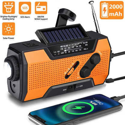 Notfall-Solar-Handkurbel-Wetterradio 2000Mah Powerbank-Ladegerät