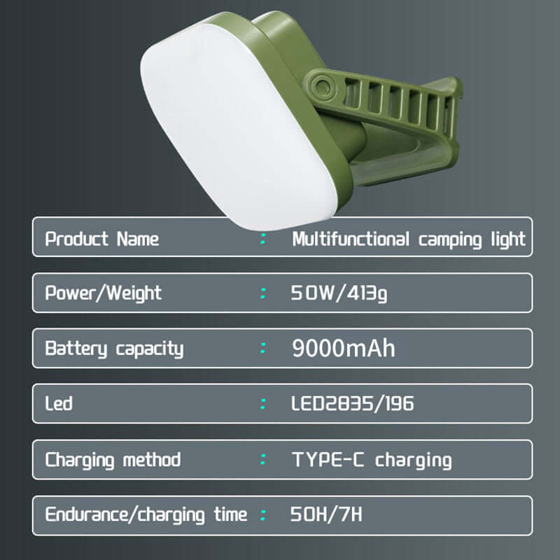 80W LED Solar Campinglampe mit Magnet &amp; Zoom