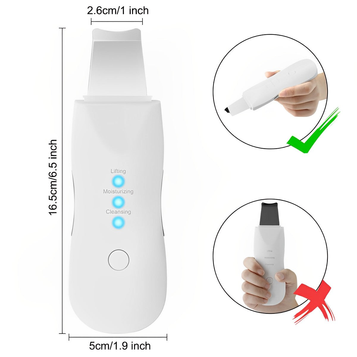 Ultraschall Hautreiniger Spatel mit 3 Modi – Porentiefe Reinigung &amp; Lifting für Gesichtspflege
