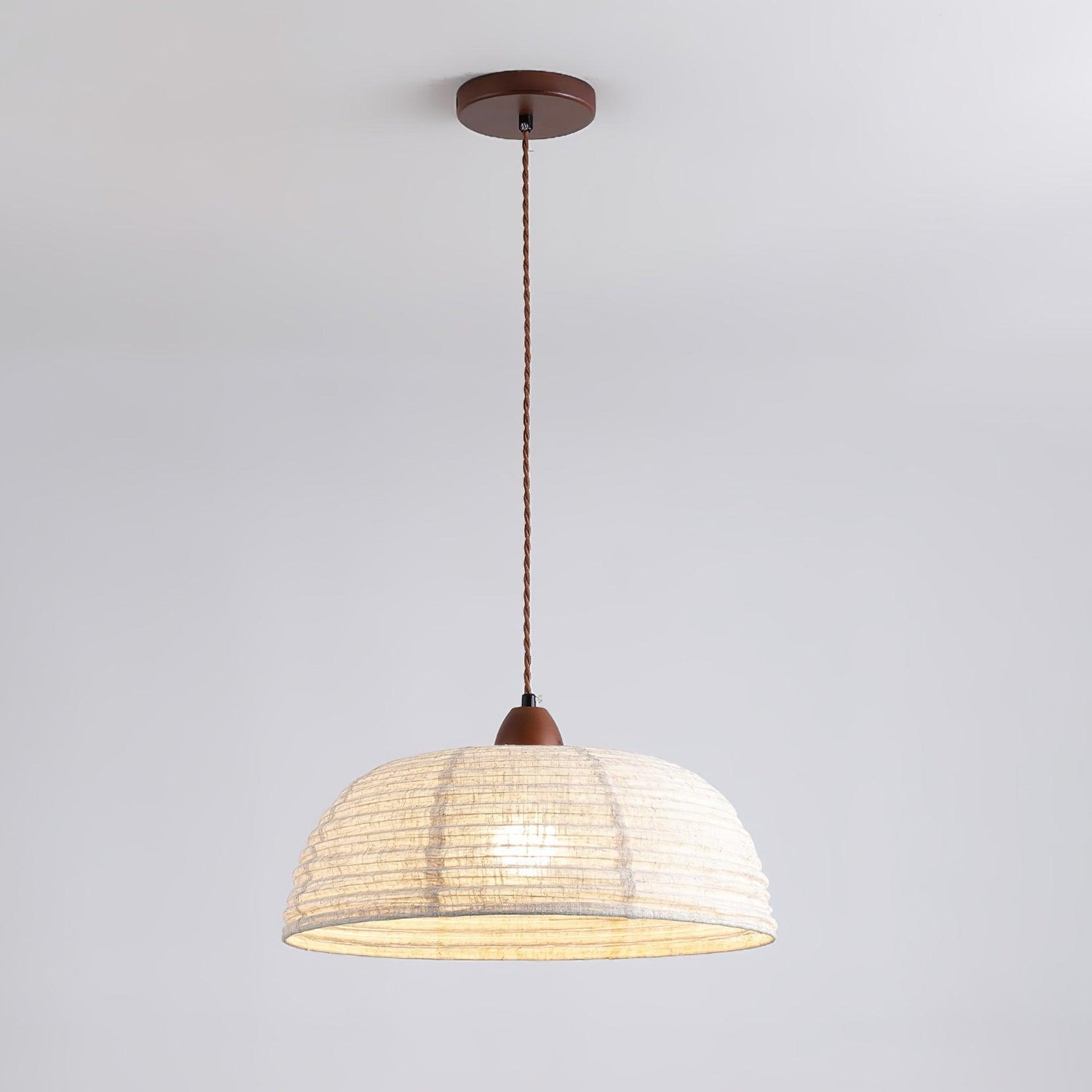 Holz &amp; Stoff Hängeleuchte