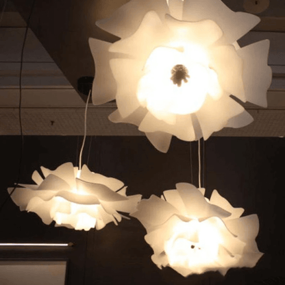 Moderne Hängelampe Blume Weiß Metall