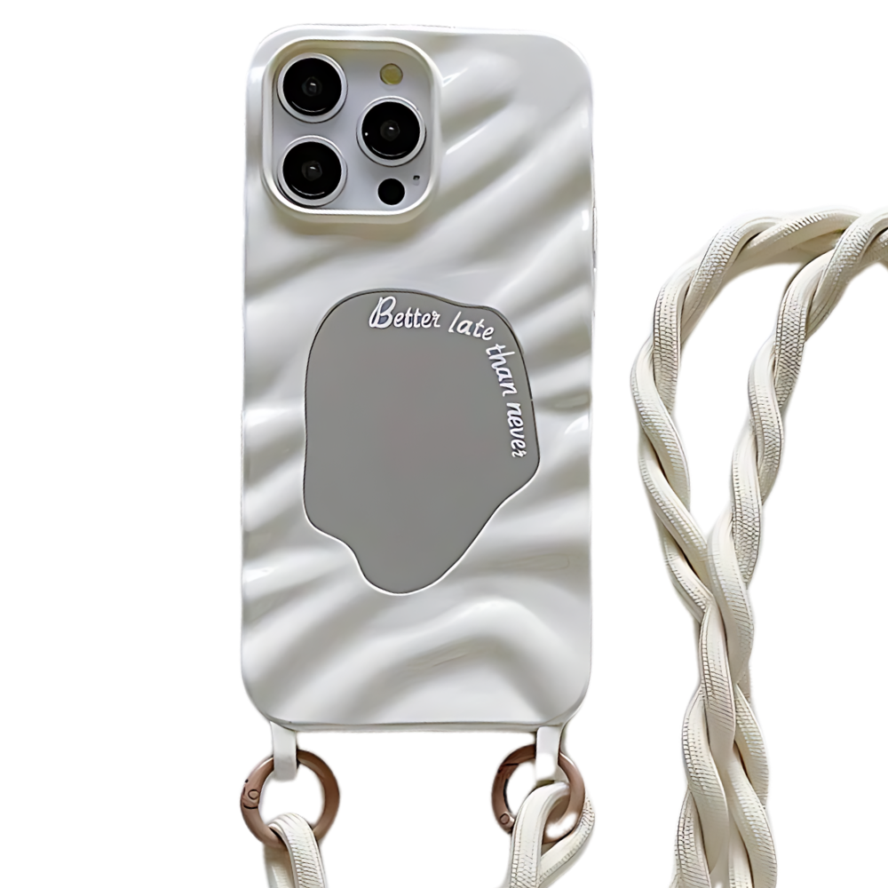 Wellen Spiegel Lanyard Geflochtenes Seil Umhängetelefonhülle für iPhone Schutzhülle