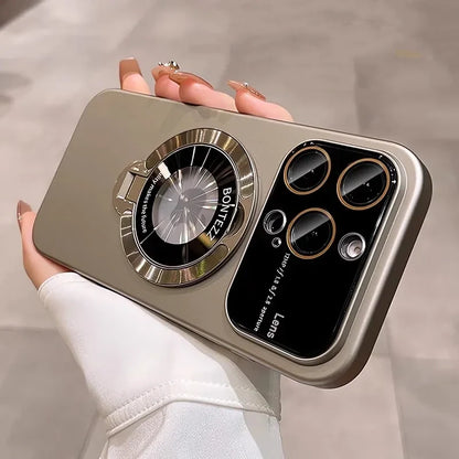 360° drehbare Magnetic Case mit verbessertem Kamera Schutz und Metall Akzenten