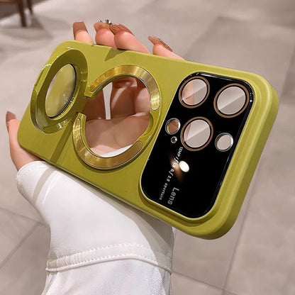 Leder-Handyhülle mit 360° drehbarem Magnetständer und Anti-Fingerprint-Oberfläche
