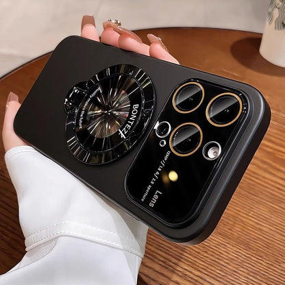 Leder-Handyhülle mit 360° drehbarem Magnetständer und Anti-Fingerprint-Oberfläche