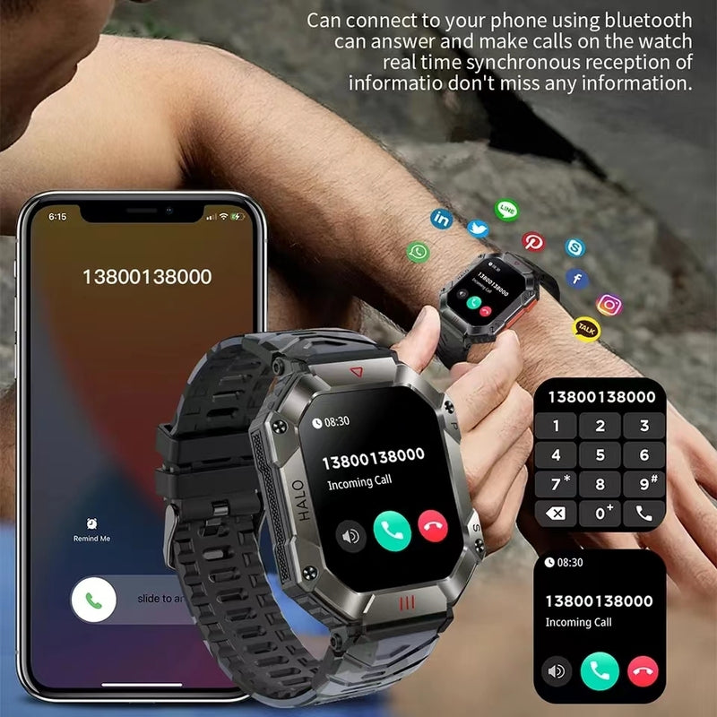 Ultimative Herren Fitness Smartwatch Robuste Sportuhr für Läufer, Mit Verbesserte Tracking-Funktionen für Athletische Leistung