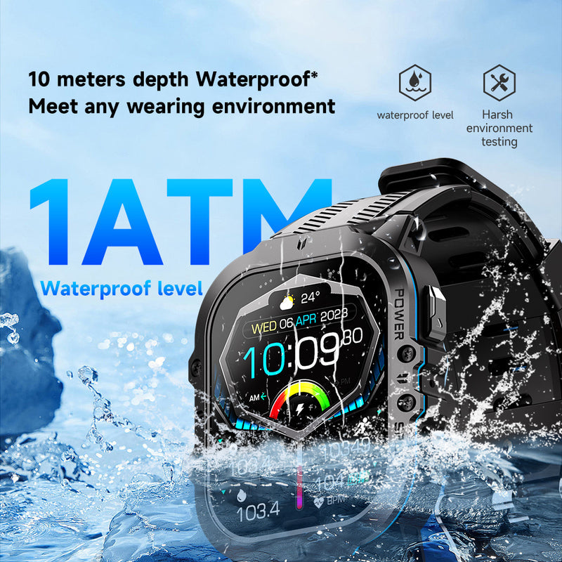 AquaPro Schwimm Smartwatch: Wasserdichte Sportuhr - Ideal für Schwimmer, langlebiger wasserfesten Fitness-Tracker