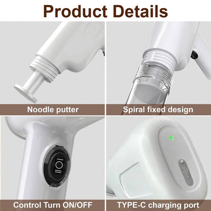 Ramen-Nudelmaschine für Zuhause – Tragbar, Kabellos, 6 Formen, Wiederaufladbar, Frische Nudeln auf Knopfdruck