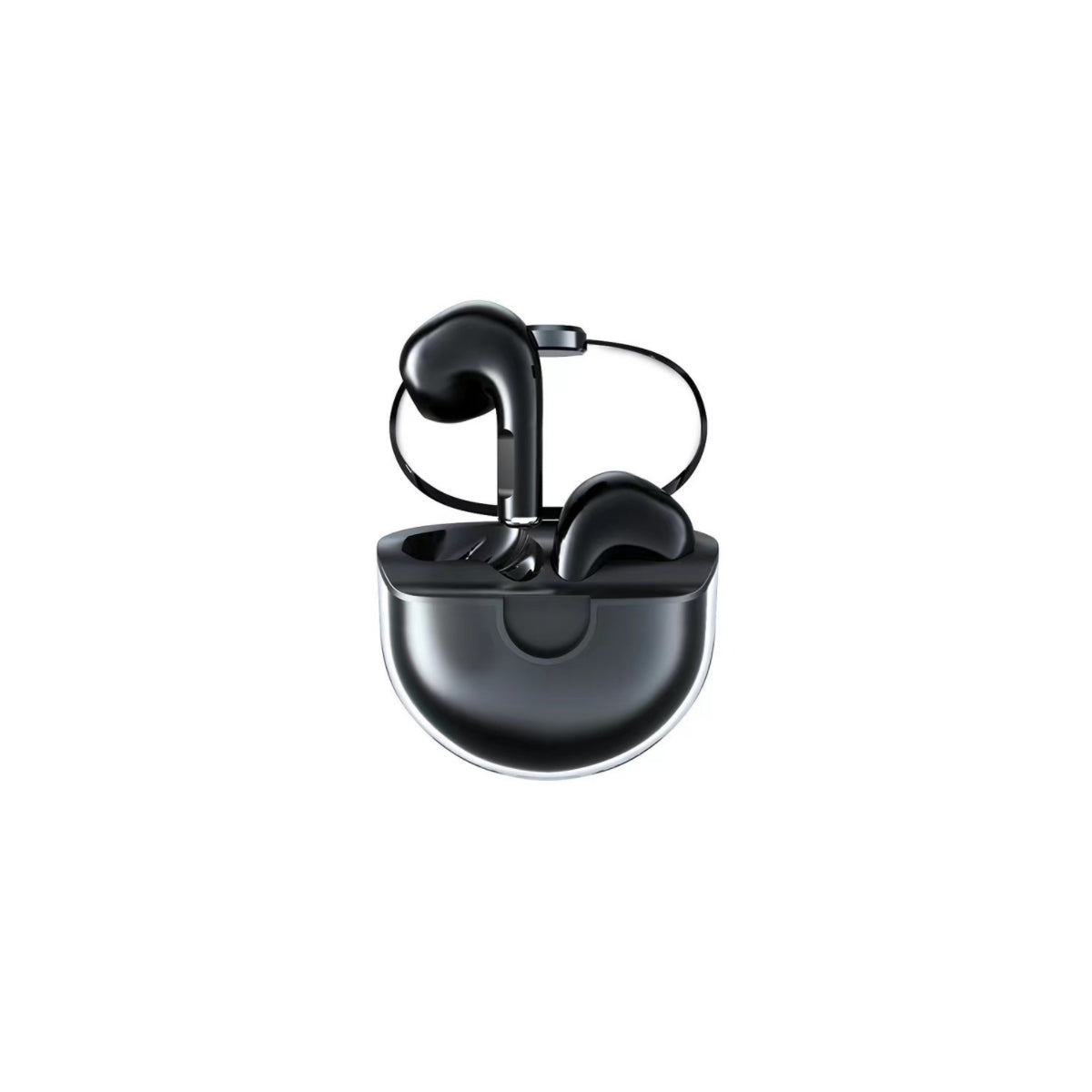 Klarer Bluetooth-Kopfhörer mit Ladegerät