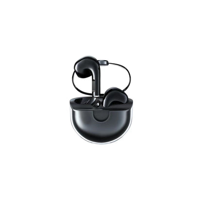 Klarer Bluetooth-Kopfhörer mit Ladegerät