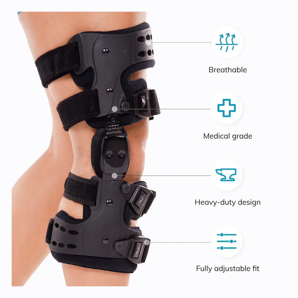 Osteoarthritis Entlastungs-Knieorthese | Mediale &amp; Laterale Unterstützung zur Linderung von Knochen-auf-Knochen-Arthritis, verstellbare Größe für verbesserten Komfort