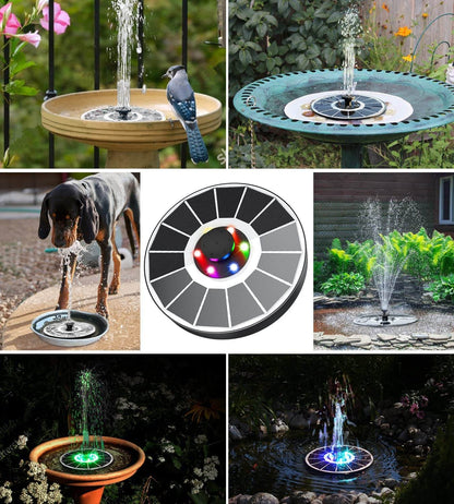 Solar Springbrunnenpumpe für Garten – Ohne Strom, 4 Düsen, 50 cm Höhe, für Vogelbad &amp; Teich