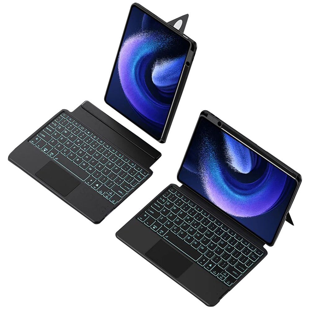 Hochwertiges 11-Zoll Bluetooth-Tastatur mit Hintergrundbeleuchtung | Premium-Tastaturabdeckung für Xiaomi Mi Pad 5/5 Pro und Mi Pad 6/6 Pro - Schutzhülle