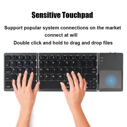 Kabelloses Klapp-Keyboard Bluetooth-Tastatur mit Touchpad für Windows, Android, iOS, Telefon, Multifunktions-Tasten Mini-Tastatur
