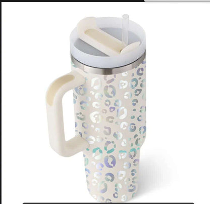 Isolierbecher mit Griff &amp; Strohhalm - Kaffeebecher &amp; Wasserflasche