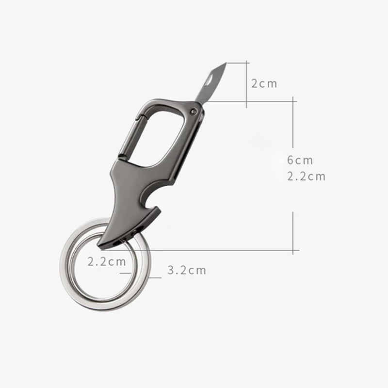 Multifunktionaler Anhänger Flaschenöffner Metall Doppelring Schlüsselanhänger