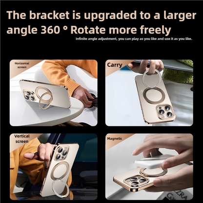 Ultra-dünne Titanstahlrahmen MagSafe Handyhülle mit 360 Silent Rotation für iPhone