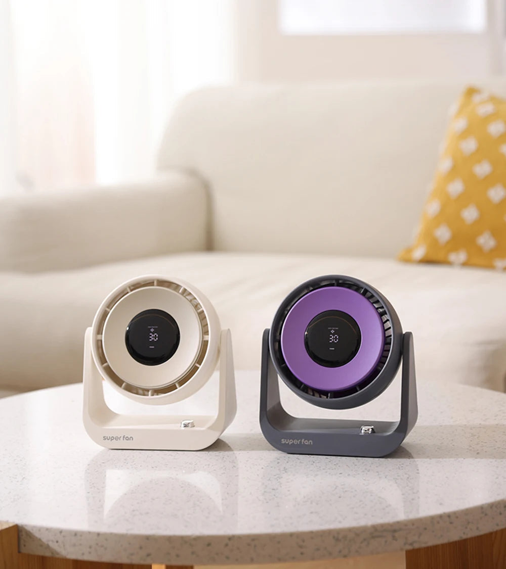 Drahtloser verstellbarer Klimaanlagenventilator mit Licht – Wiederaufladbare Turbo-Kühlung für Schreibtisch- und Wandmontagekomfort