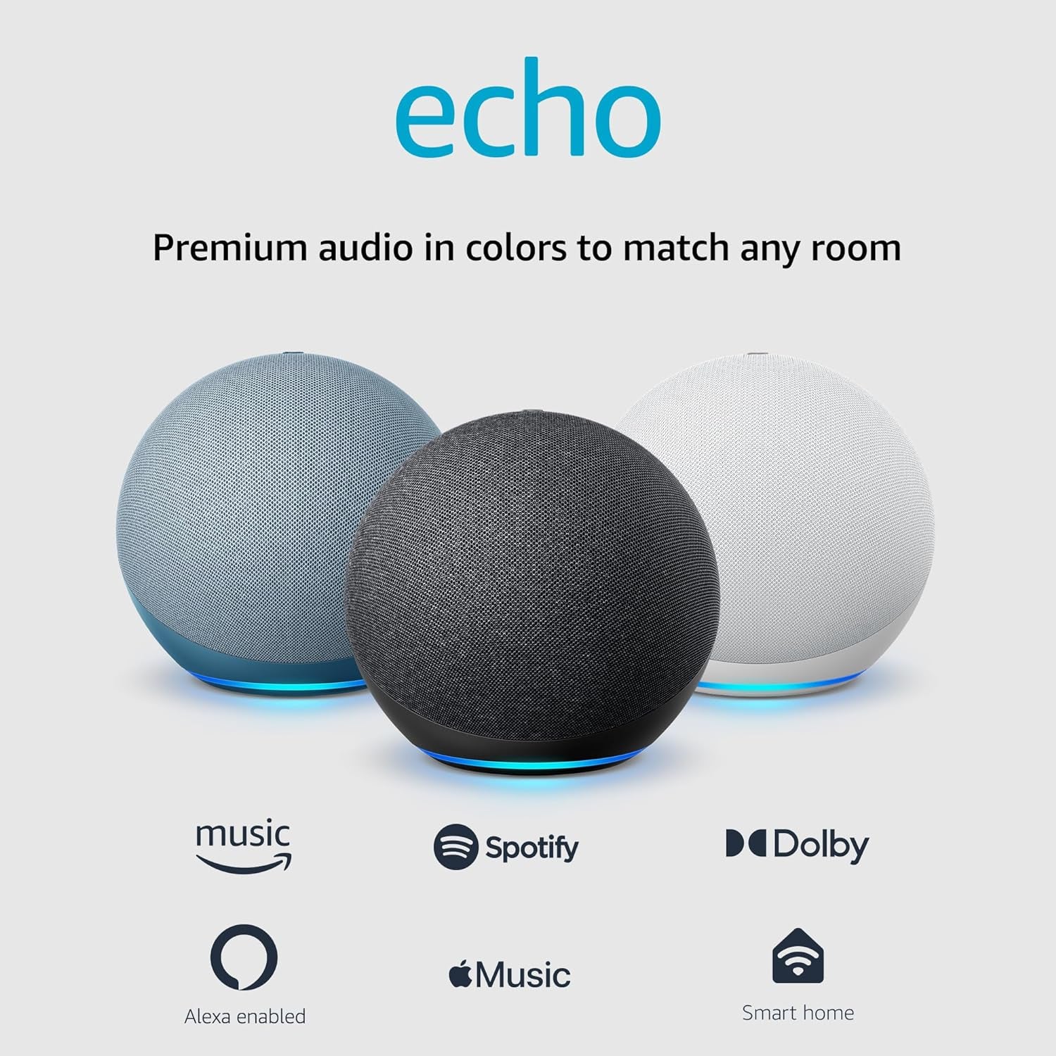 Echo (4. Generation) | mit Premium-Sound, Smart Home Hub und Alexa | Anthrazit