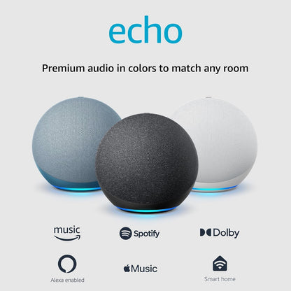 Echo (4. Generation) | mit Premium-Sound, Smart Home Hub und Alexa | Anthrazit