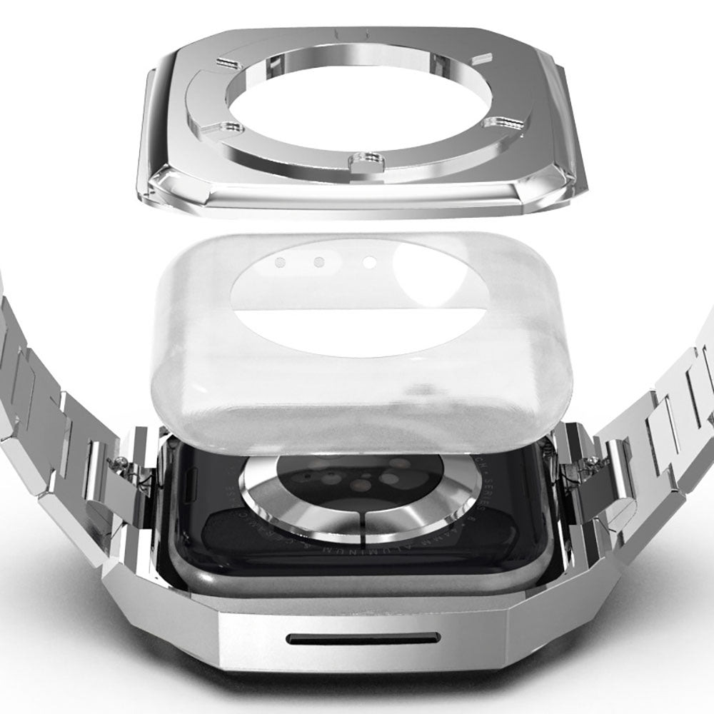 Luxuriöses Metallgehäusearmband für Apple Watch 44/45 mm