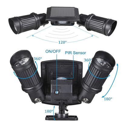 Solar-LED Außenlicht mit Bewegungsmelder, wasserdicht, 360° drehbar, energiesparend, hell