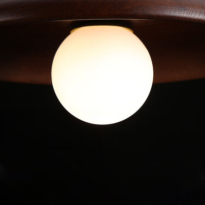 Nordic Wood Runde Deckenleuchte - Minimalistisches Design für Flur &amp; Wohnzimmerbeleuchtung