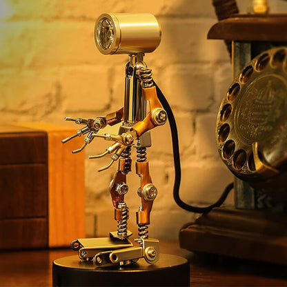 Vintage Steampunk Roboter Schreibtischlampe