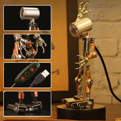 Vintage Steampunk Roboter Schreibtischlampe