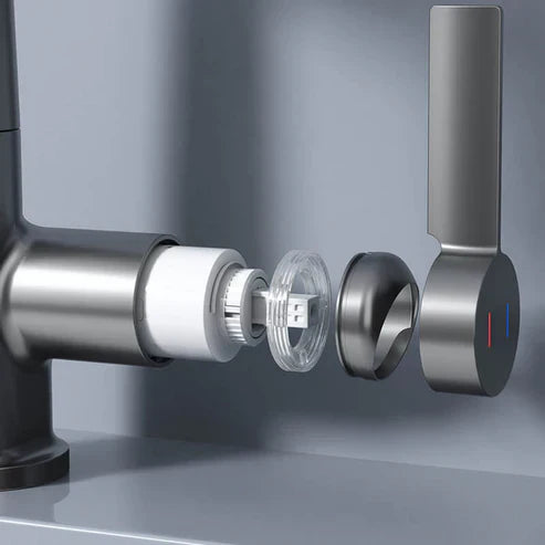 WaterMaster Flexibler LED Küche &amp; Bad Wasserhahn – 360° Schwenkbar, Herausziehbarer Schlauch &amp; 5 Sprühmodi
