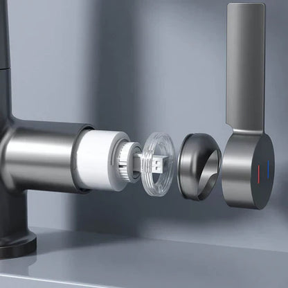 WaterMaster Flexibler LED Küche &amp; Bad Wasserhahn – 360° Schwenkbar, Herausziehbarer Schlauch &amp; 5 Sprühmodi