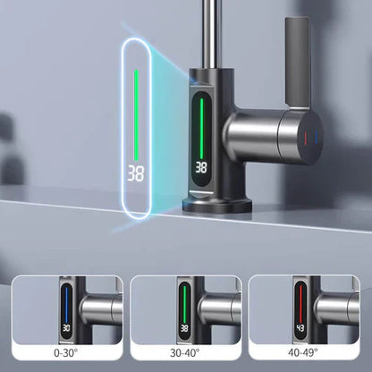 WaterMaster Flexibler LED Küche &amp; Bad Wasserhahn – 360° Schwenkbar, Herausziehbarer Schlauch &amp; 5 Sprühmodi