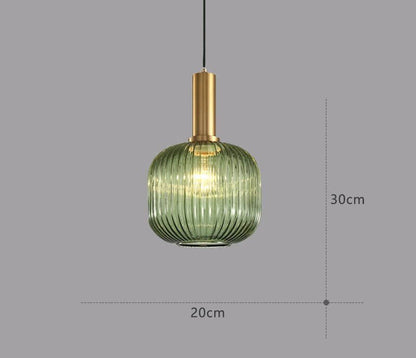 Retro Hängeleuchte aus farbigem Glas
